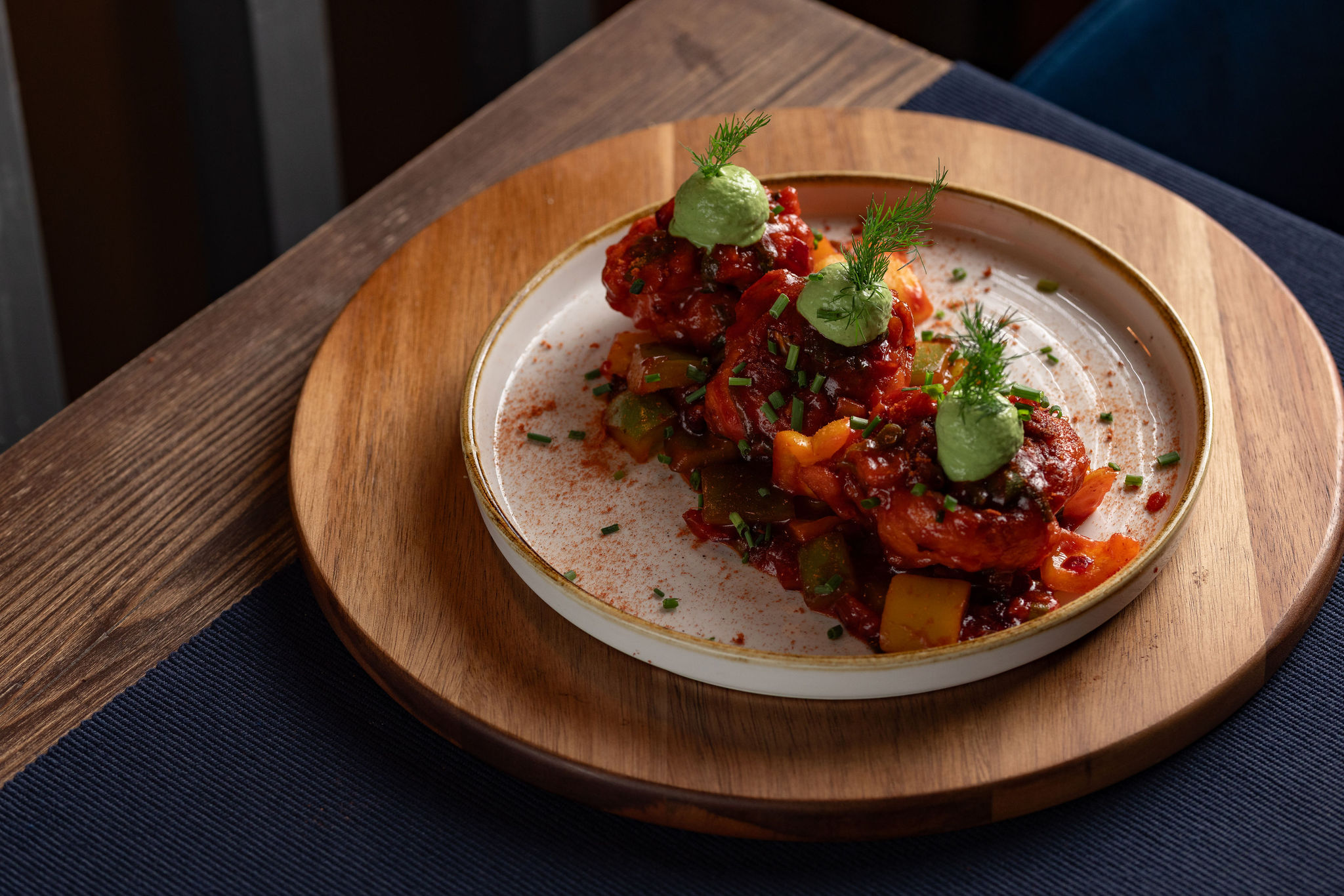 Gobi Manchurian — cauliflower in a tangy tomato-soy glaze, served at Késarum, Southampton